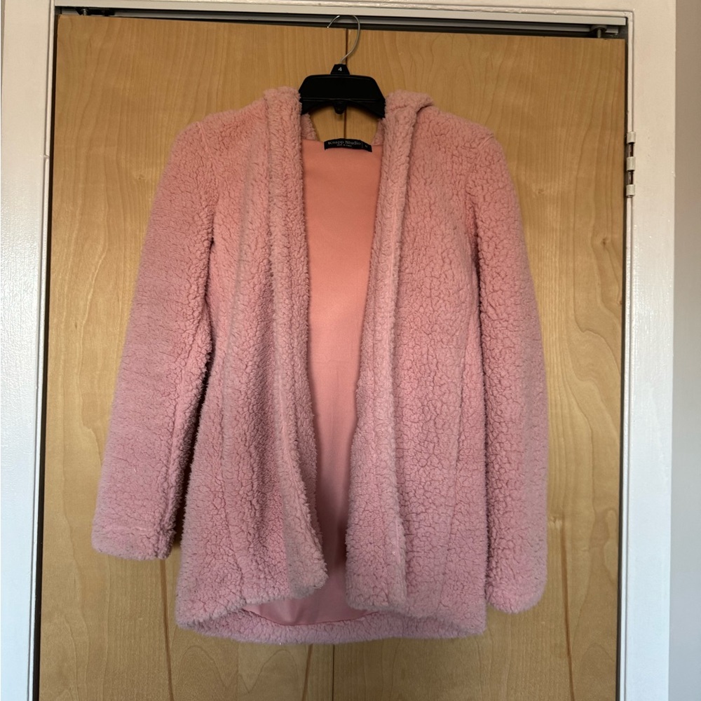 Pink Sherpa Cardigan, S